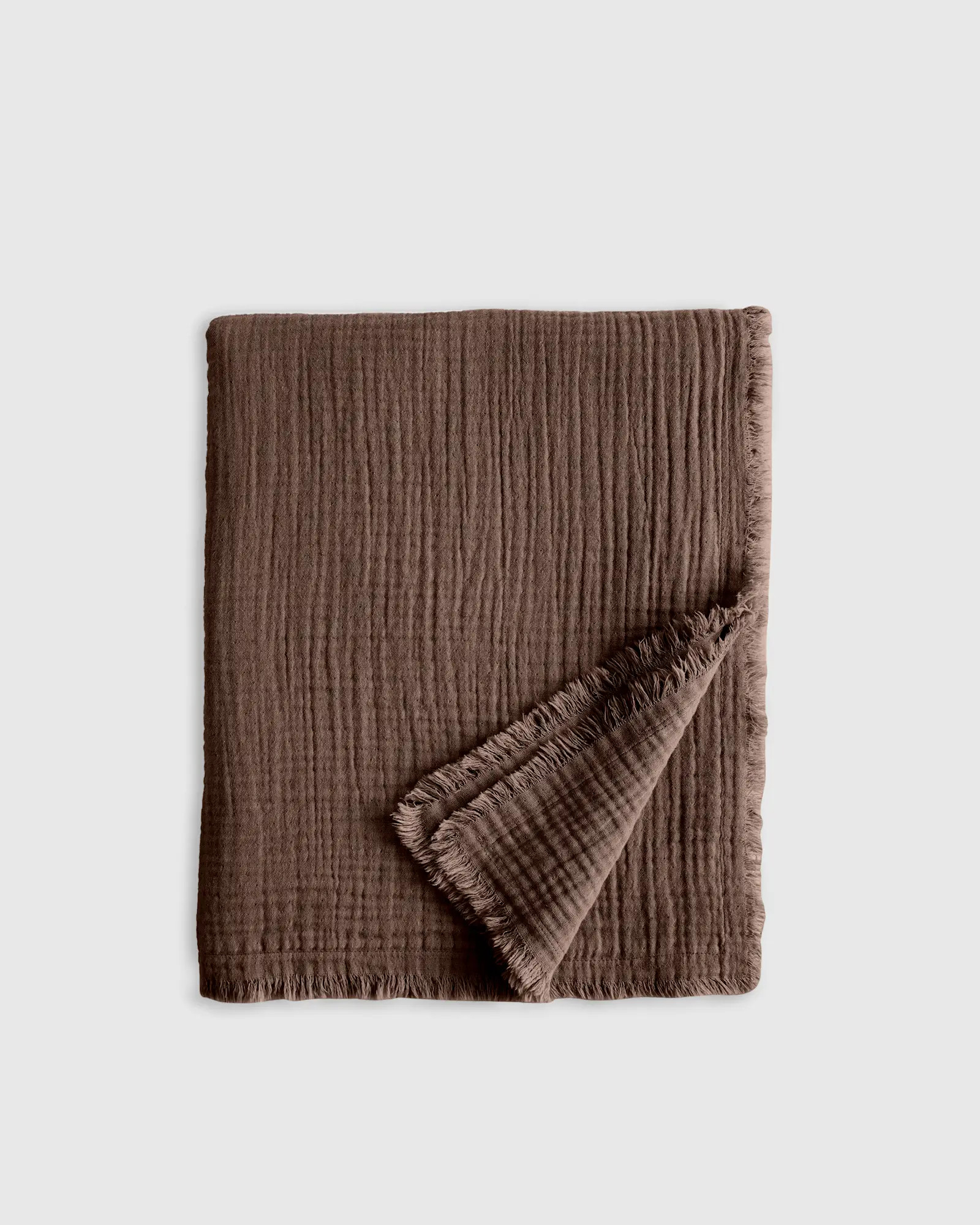 Organic Airy Gauze Throw in Terracotta | Quince