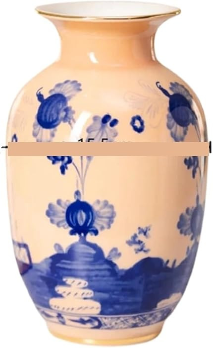 Flower Holder Home Decoration Living Room Ceramic Vase Blue and White for Centerpiece(Orange) | Amazon (US)