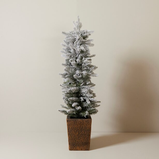 FLOCKED POTTED TREE, 4' | Indigo (CA)