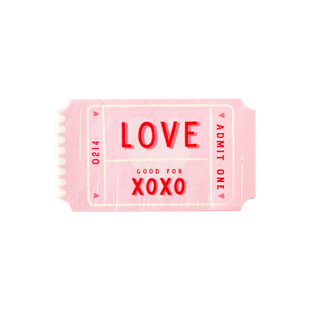 Love Ticket Shaped Dinner Paper Napkin | My Mind's Eye