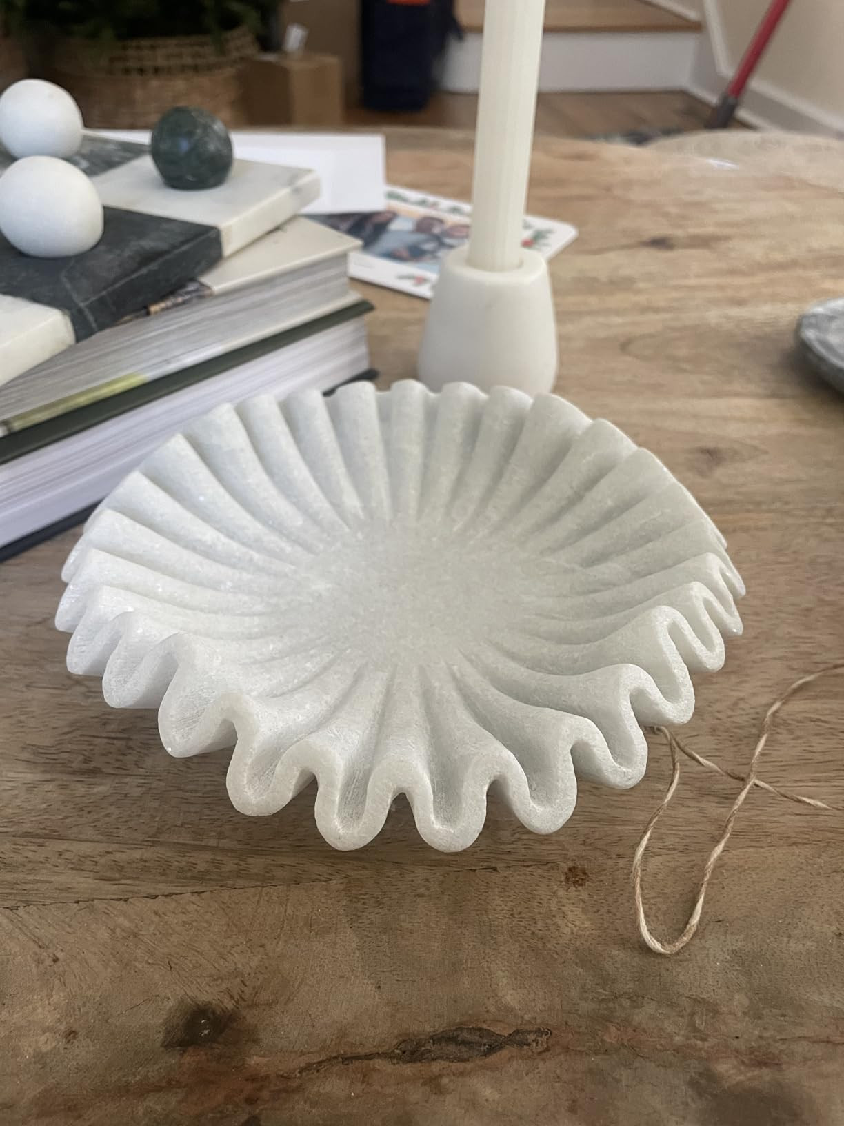 Marble Bowl Fruit Bowl, Stone Bowl Decorative Bowl Decorative Trays Marble Fruit Bowl Marble Ruff... | Amazon (US)