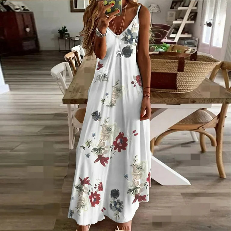 Holiday Savings Clearance 2022! Tuscom Spring Summer Dresses Fashion Women Summer Casaul Print Ca... | Walmart (US)