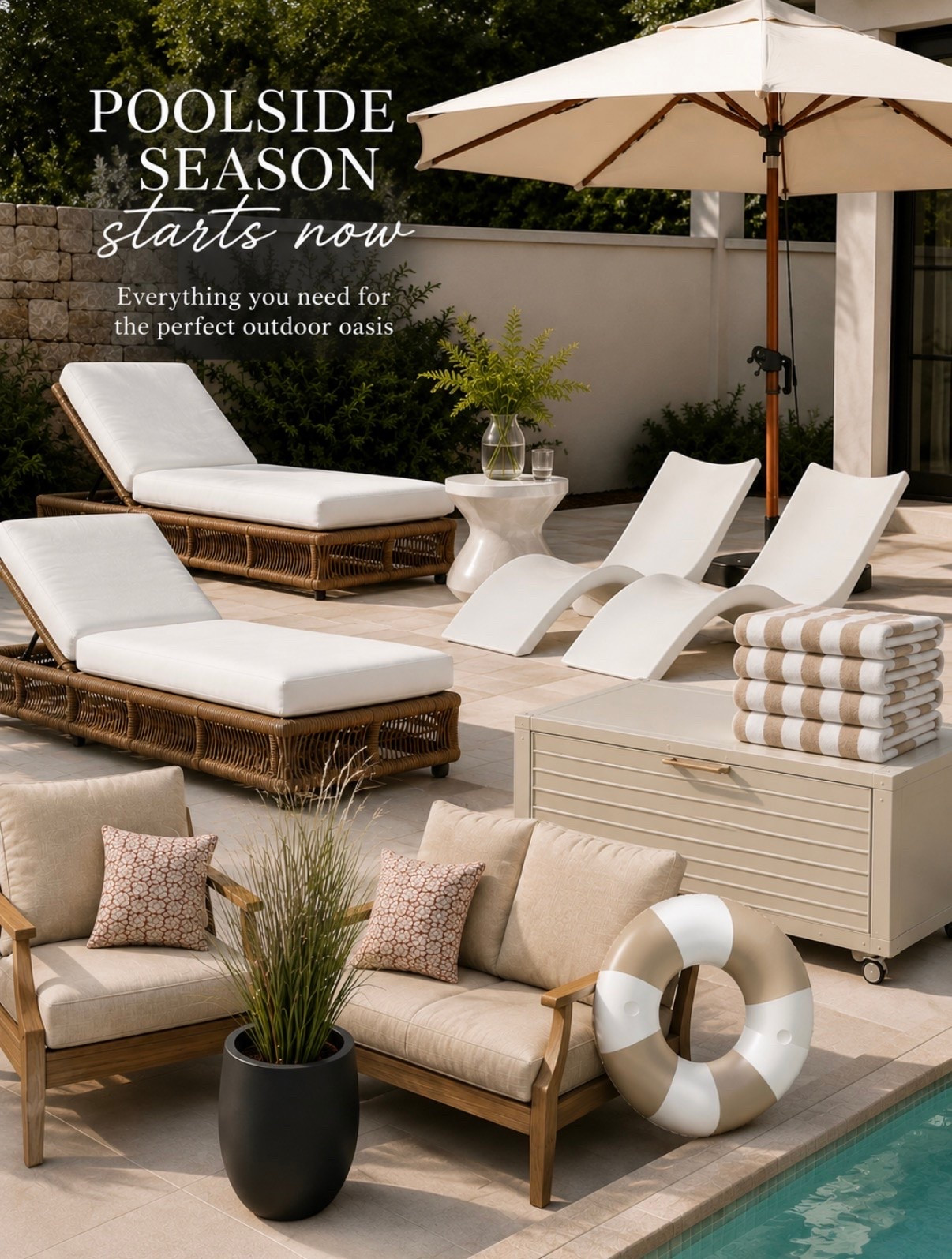 Pool season is officially here ☀️🤍 Sharing all of my favorite outdoor finds that give your backyard that resort feel without leaving home. From loungers to towels, these are pieces I’d buy again.

#LTKSeasonal #LTKSwim