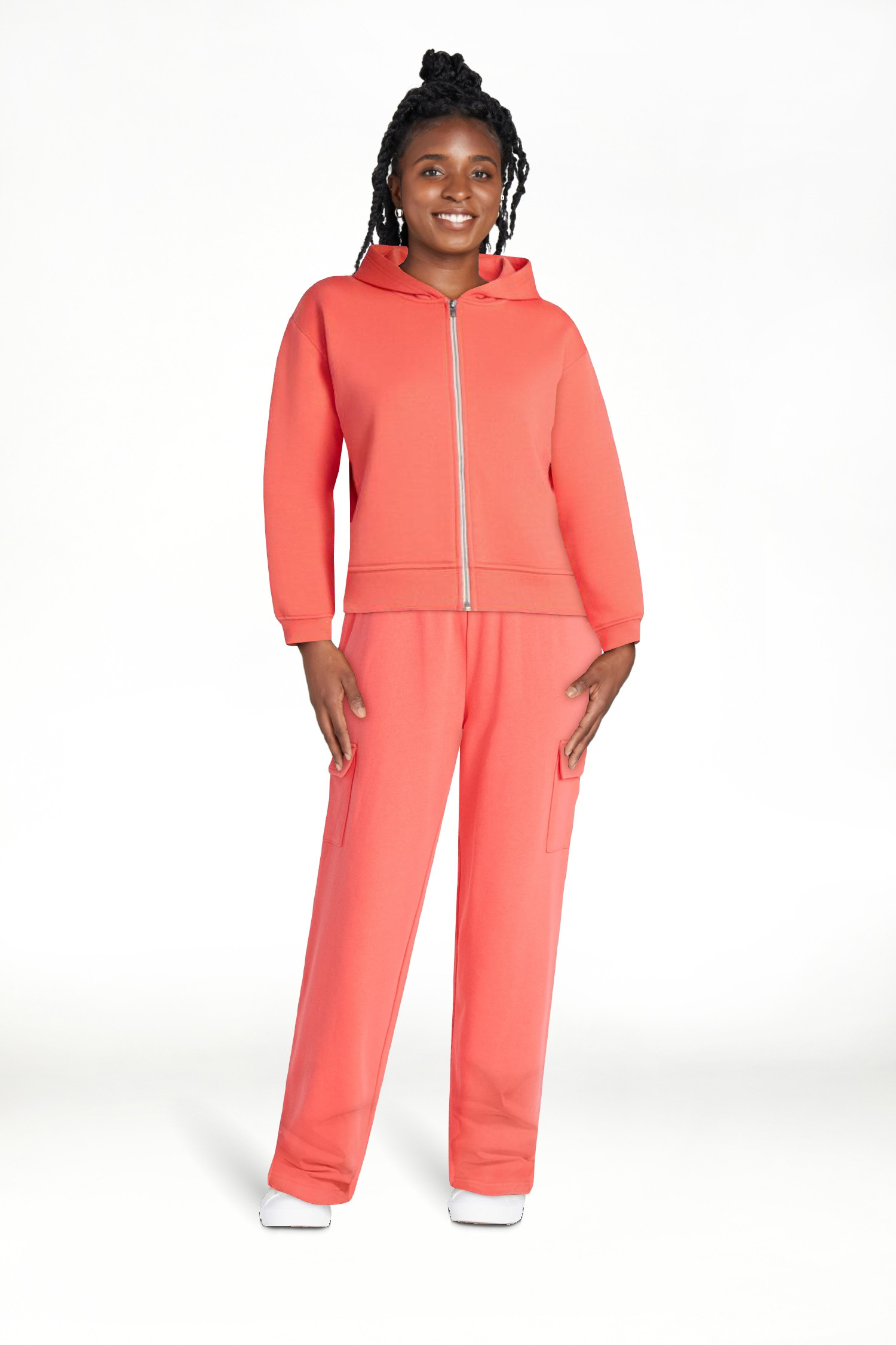 No Boundaries Boxy Zip-Up Hoodie, Women's XXS-XXL | Walmart (US)