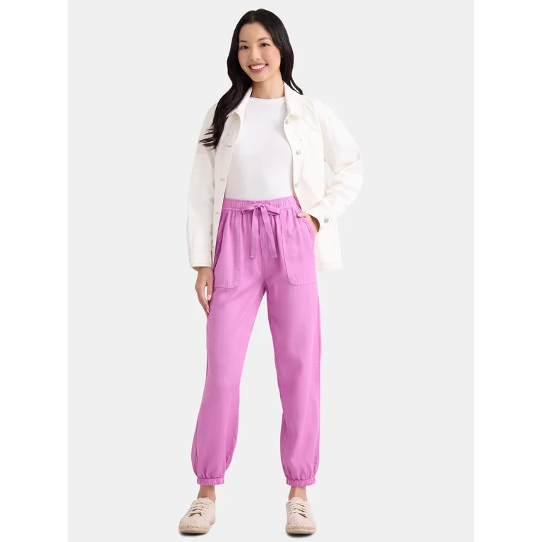 Time and Tru Women's High Rise Parachute Joggers, 28” Inseam, Sizes XS-XXXL | Walmart (US)