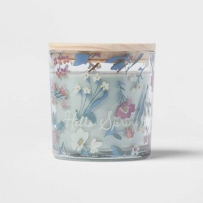 13oz Glass Candle with Lid Hello Spring Sunshine Skies - Threshold™ | Target