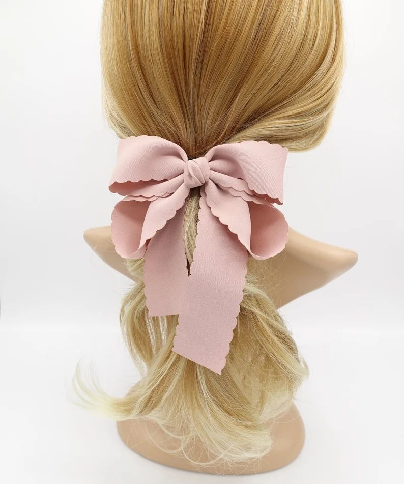 chiffon wave half tail hair bow for women | Etsy (US)