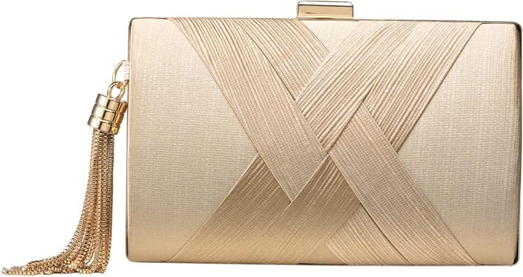 Clutch Purses For Women Tassel Evening Clutch bag Cross Body & Shoulder Bag For Wedding Night out... | Amazon (US)