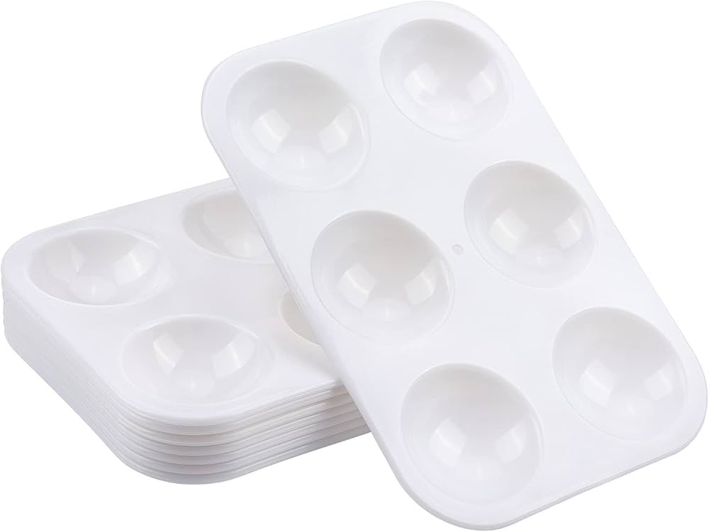 8 PCS White Plastic Paint Tray Palettes, Watercolor Palette Painting Tray for Painting Party, DIY Craft and Art Painting | Amazon (US)
