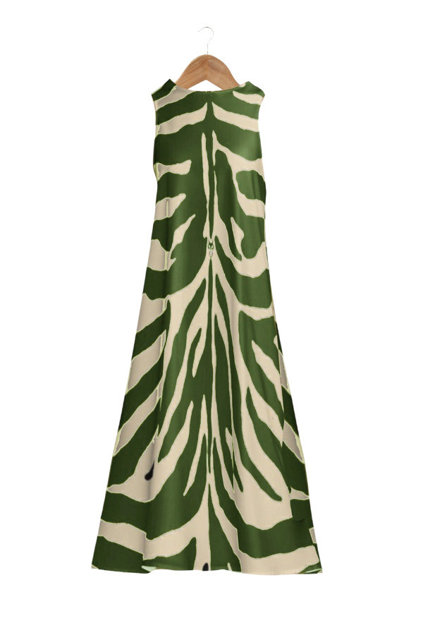 "Zebra" Garden Dress - Envy Green | Modatrova