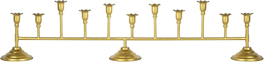 Scalloped Gold 12ct Taper Holder Candelabra Antique Finish Christmas Vintage Scalloped Taper Cand... | Amazon (US)