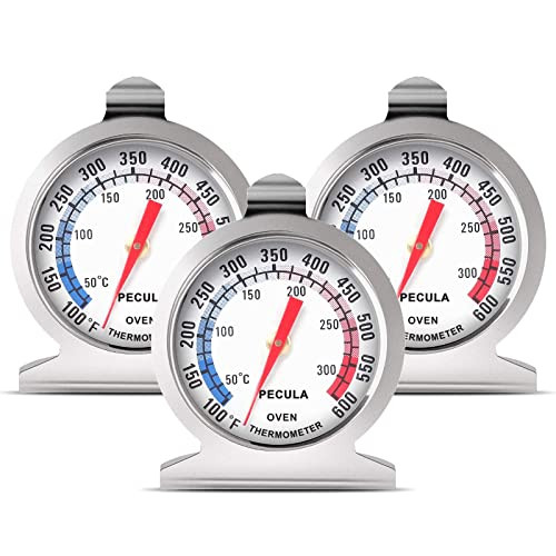 Oven Thermometer 50-300°C/100-600°F, Oven Grill Fry Chef Smoker Thermometer Instant Read Stainless Steel Thermometer Kitchen Cooking Thermometer (3Pack) | Amazon (US)