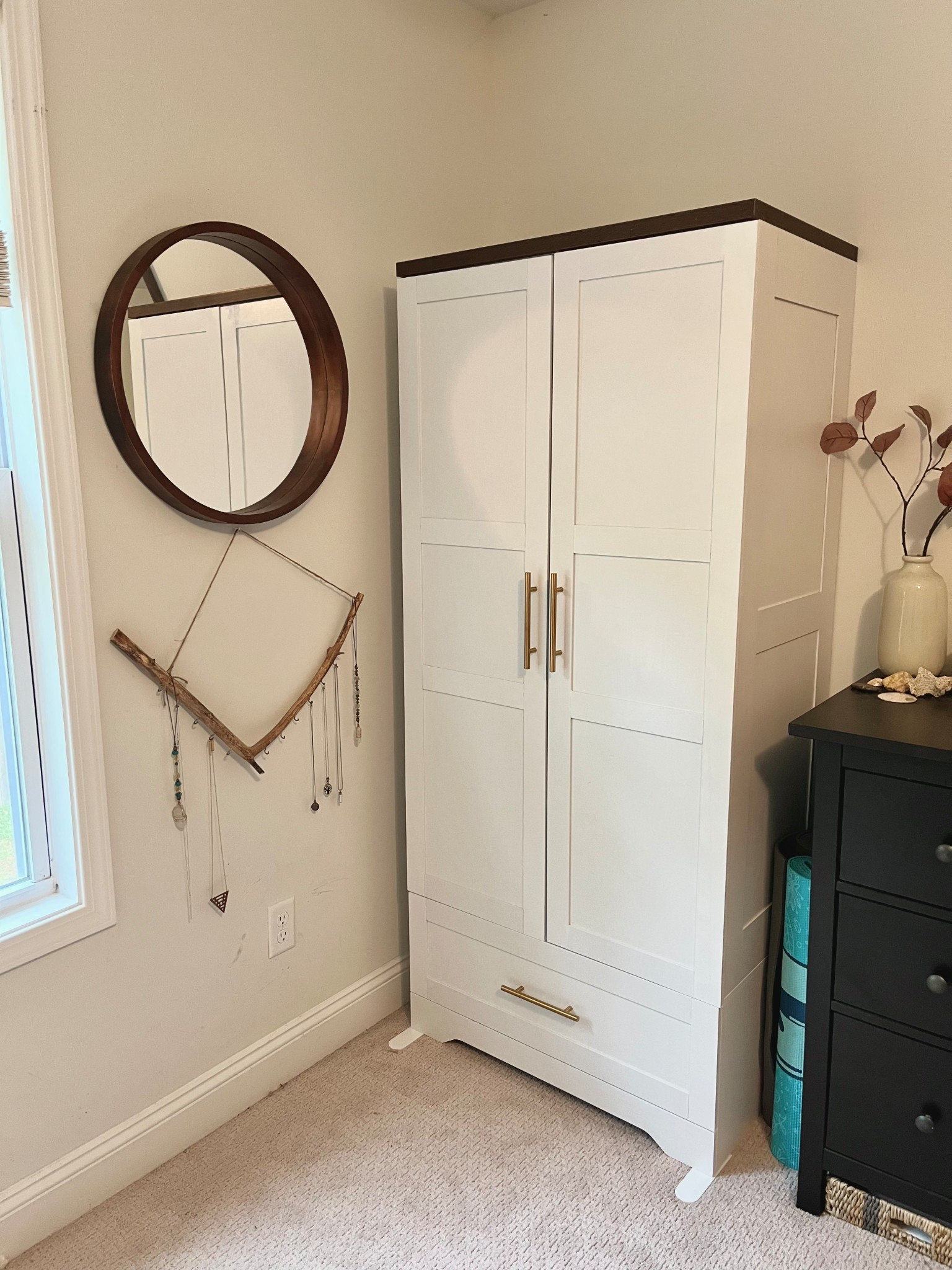 Decluttering our home one small space at a time ☺️ I got rid of 50% of my clothes this weekend to clean out our walk-in closet and I needed to be able to fit my remaining clothes in this wardrobe and I still have tons of room left over! I love that this wardrobe not only has tons of space on the inside to hang clothes, but it also has a shelf and drawer for shoes, scarfs, or anything else you need. The quality is really great too! 

#declutter #homefinds #organizationfinds #bedroomorganization #closetorganization #springcleaning #storagesolutions #storageoptions

#LTKHome