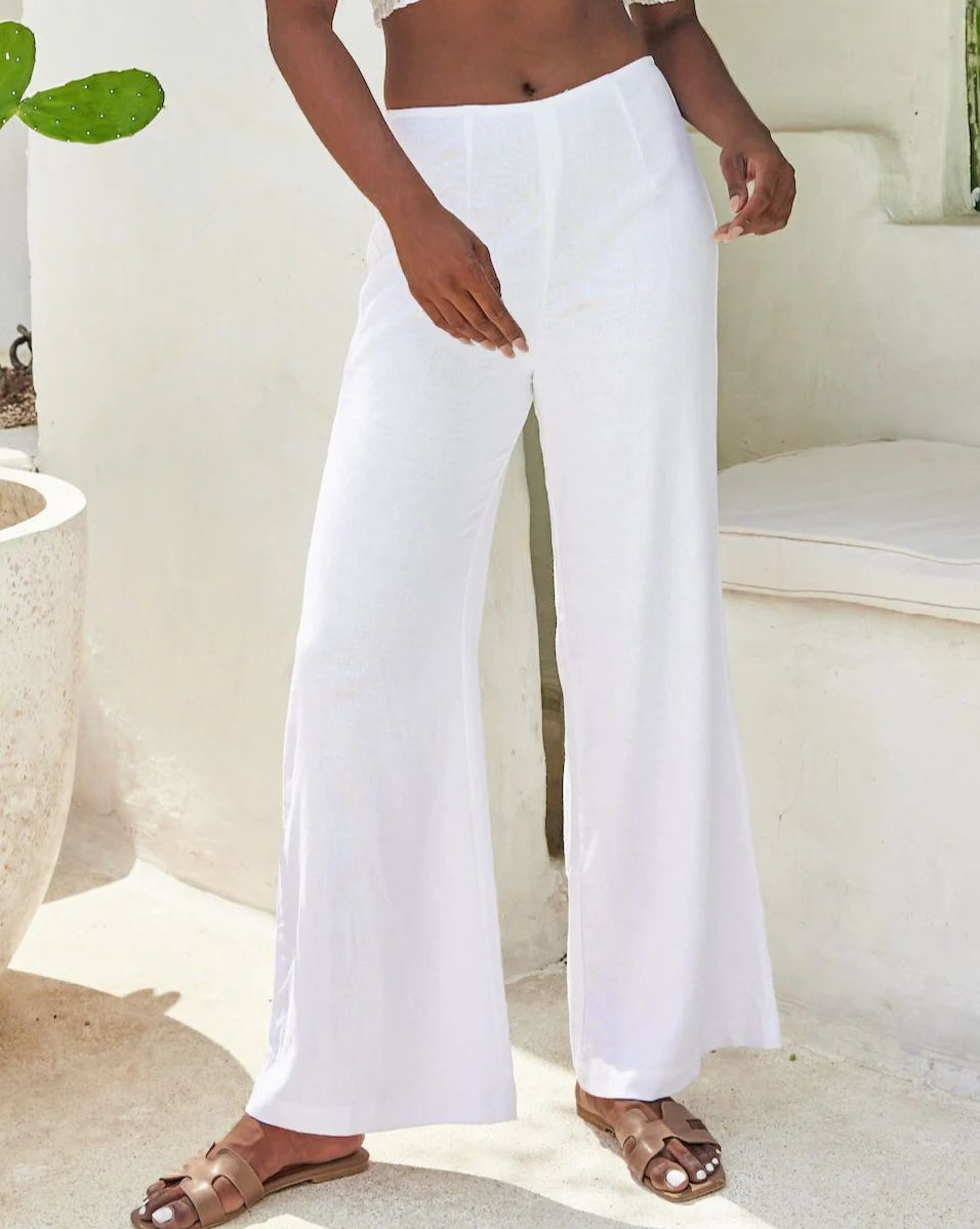 The Jetset - White Linen Women's Pants | Kenny Flowers