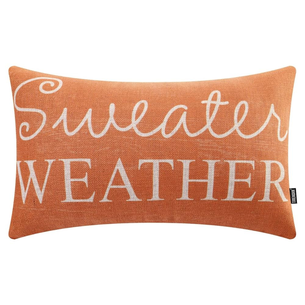 TRENDIN Sweater Weather Throw Pillow Covers for Couch, Linen Decorative Pillow Cover for Bed Sofa... | Amazon (US)