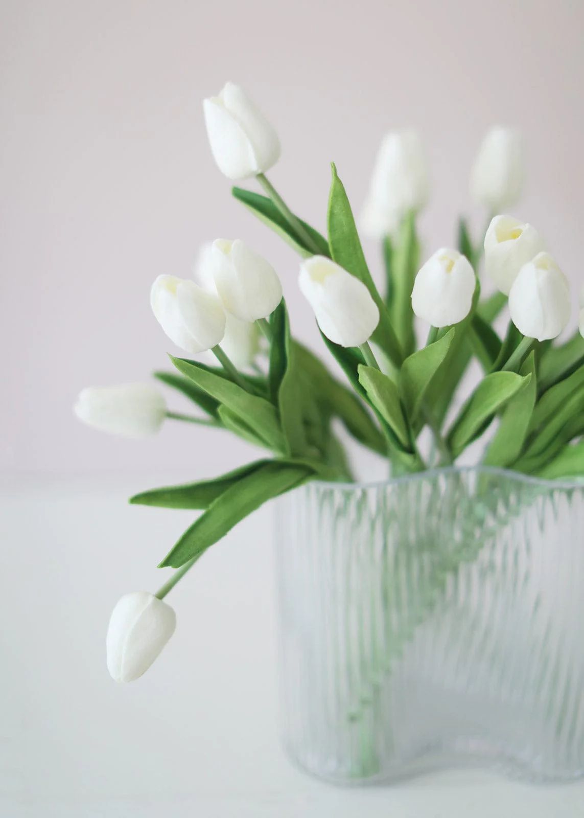 White Real Touch Tulip Flower Bundle of 12 - 14.5" | Afloral (US)