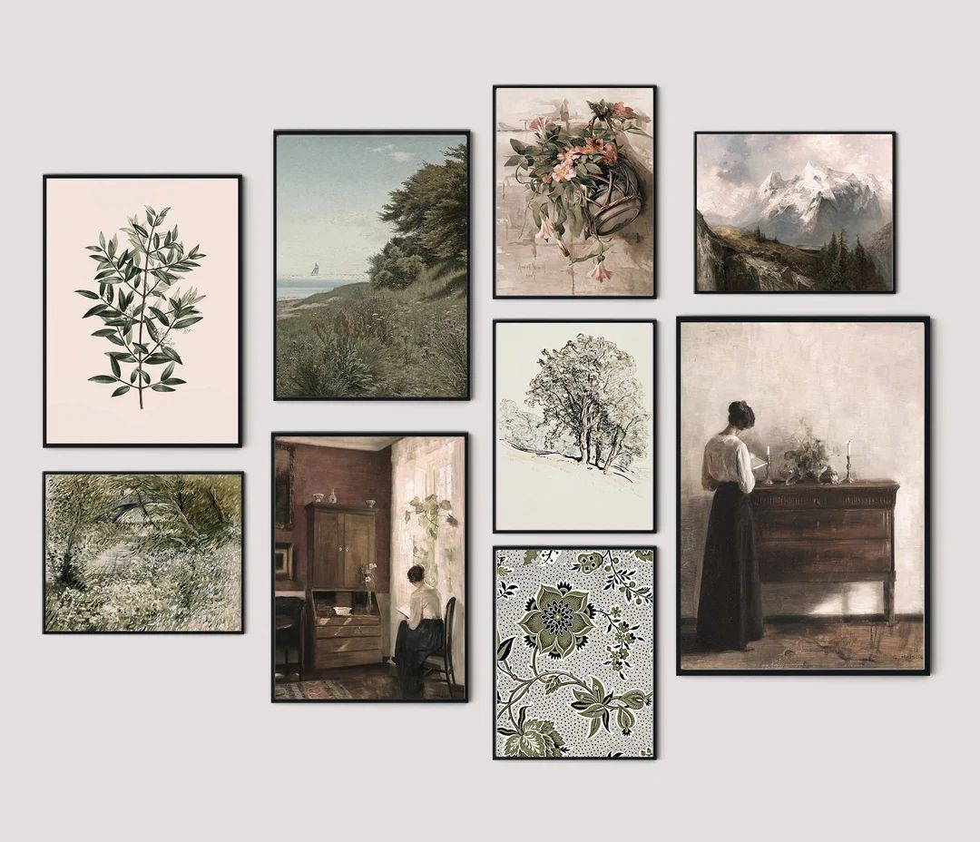 Vintage Country Gallery Wall Art Print Set Antique Cottage - Etsy | Etsy (US)