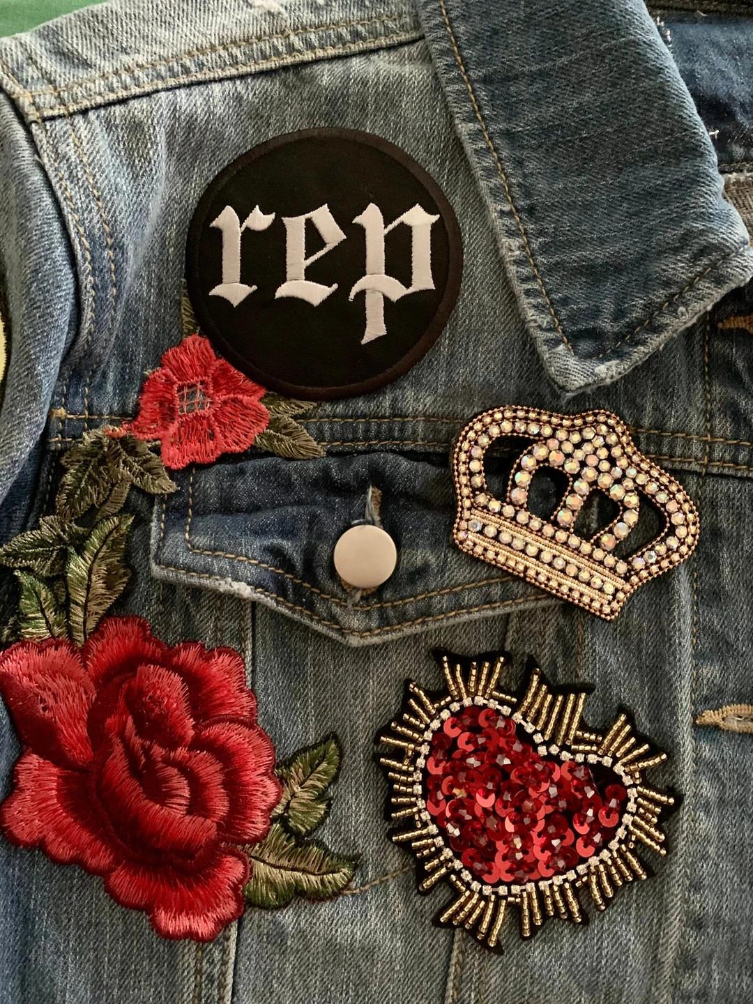 rep Reputation Black & Silver Embroidered Patch | Etsy (US)