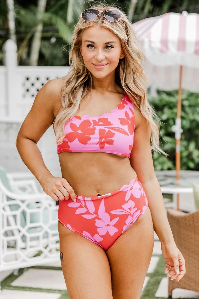 Opposites Attract Pink and Red Bikini Bottoms | Pink Lily