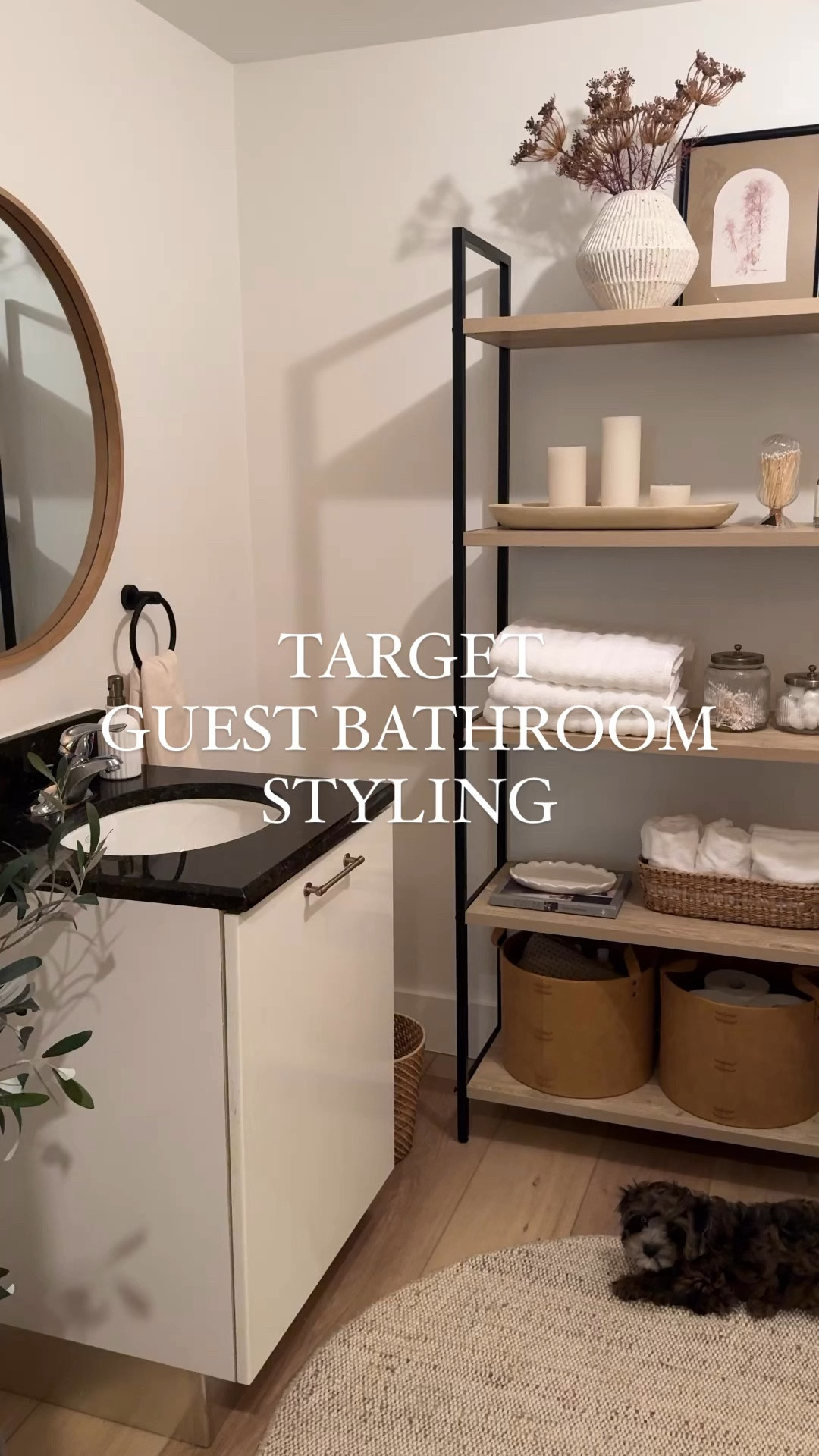 Target guest bathroom styling! After moving my bookshelf into this bathroom, I was inspired to make some updates! Loving the refresh - just need to update the faucet! 

Bathroom, towels, neutral decor, home decor, bathroom styling, bathroom decor, neutral home, neutral bathroom 

#LTKStyleTip #LTKVideo #LTKHome