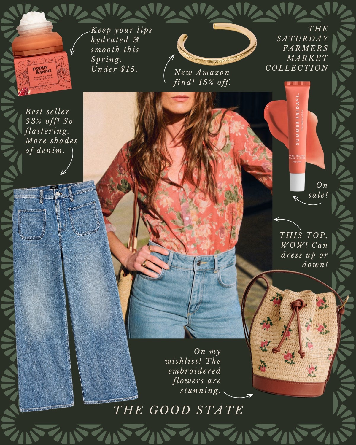 The Saturday Farmers Market Collection 🥕 For all the Farmers Market girlies living their best life in the sunshine with a pastry and coffee in hand while carrying a tote of fresh produce on their shoulder. For the ones who love a pop of color, all things gingham and a scarf in their hair or around their neck. Anthropologie , Anthro, Amazon, Quince, mini dress, maxi dress denim jacket, chore coat, earring, socks, beauty, sunglasses, spring outfit, spring fashion, tote bag, purse, woven purse, spring break, bandanna, scarf, quilted jacket, the good state, Lauren England, gola sneakers, clutch vacation outfit, hoop, earrings, American Eagle, target target fashion, target style sneakers, veja, mini dress, floral dress, wedding guest, dress, Easter, vacation, outfit, ootd

#LTKStyleTip #LTKSaleAlert #LTKFindsUnder100