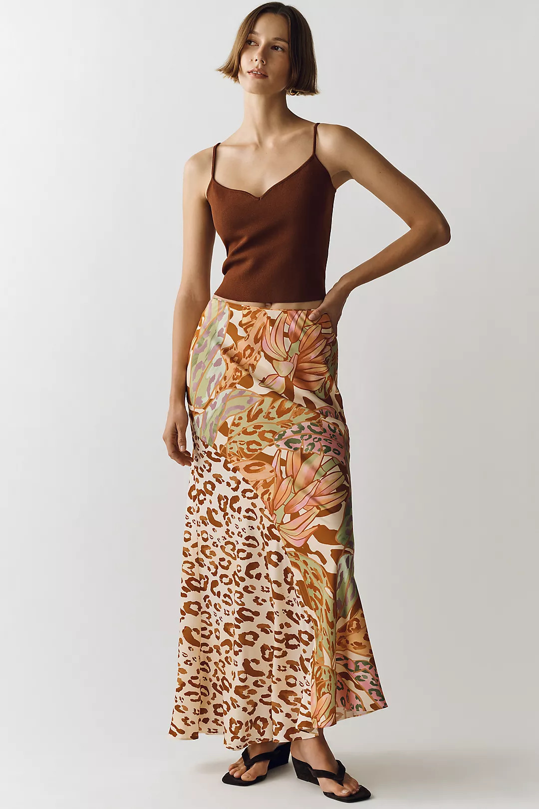 Farm Rio Mixed Print Slip Skirt | Anthropologie (US)