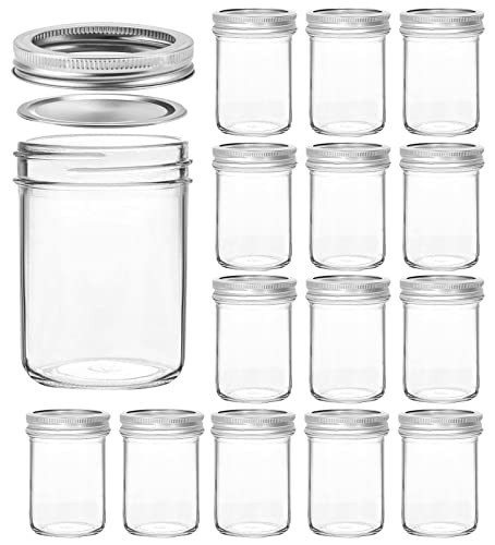 VERONES Mason Jars 8 OZ, 8 OZ Canning Jars Jelly Jars With Regular Lids, Ideal for Jam, Honey, Wedding Favors, Shower Favors | Amazon (US)