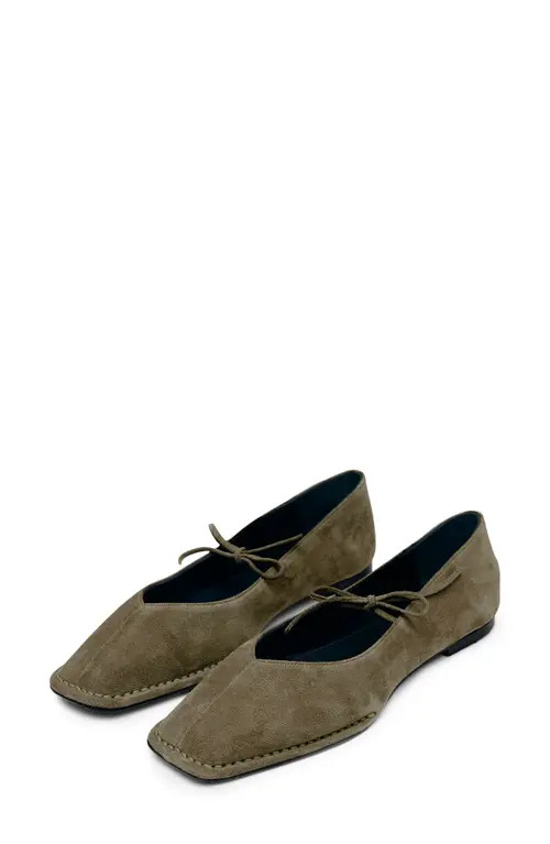 ALOHAS Sway Square Toe Ballet Flat in Khaki at Nordstrom, Size 11-11.5Us | Nordstrom