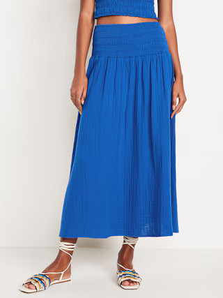 High-Waisted Crinkle Gauze Maxi Skirt | Old Navy (US)