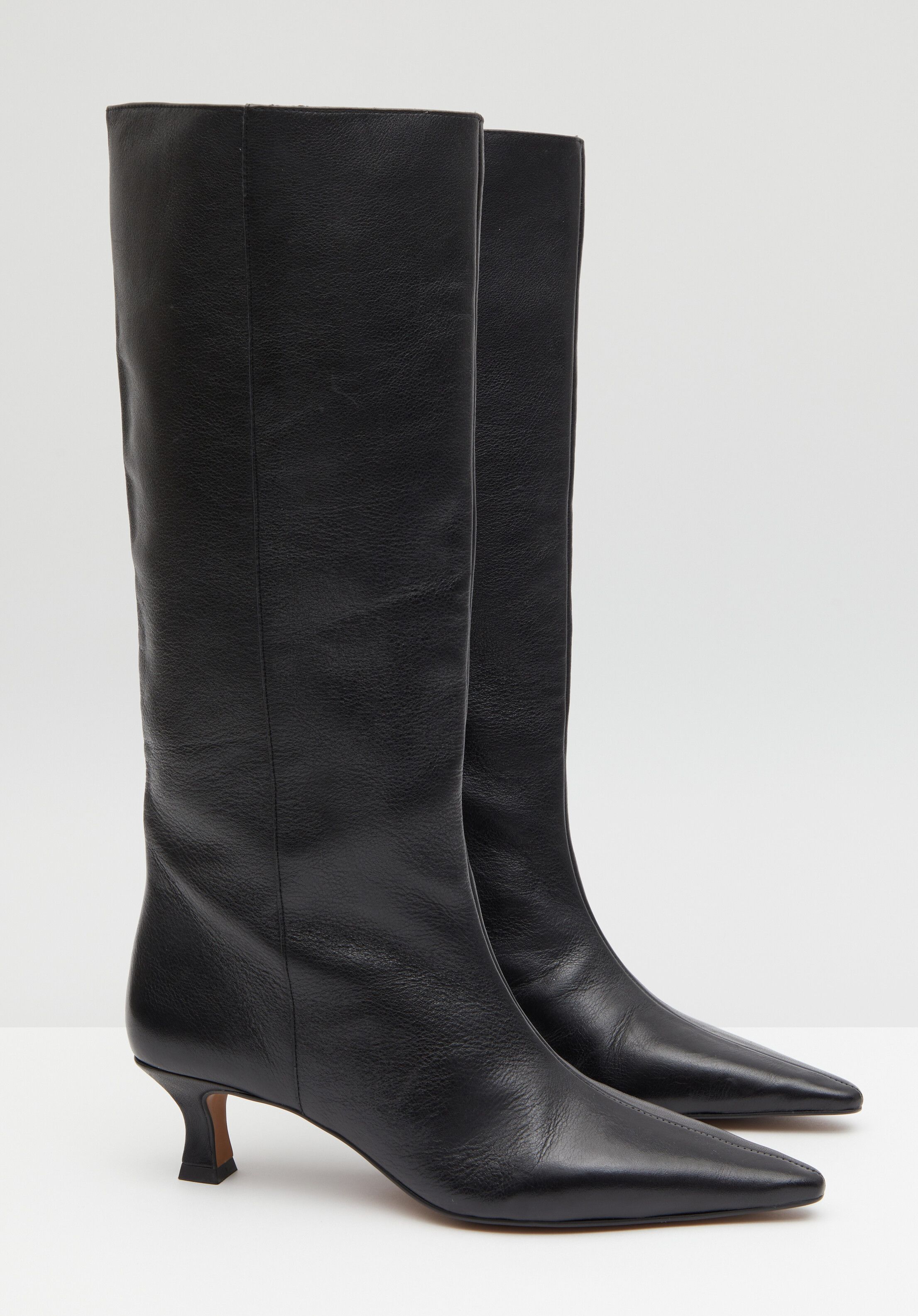 Camila Leather Kitten Heel Knee Boots | Hush UK