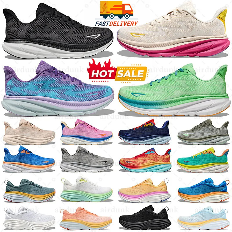 clifton 9 bondi 8 men women running shoes mens outdoor sneakers triple black white Harbor Mist ol... | DHGate