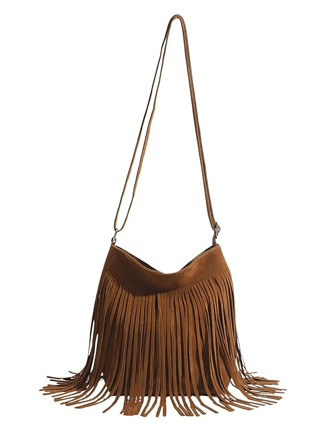 GORGLITTER Women's Western Fringe Bag Cowgirl Purse Faux Suede Crossbody Bag with Tassel | Amazon (CA)