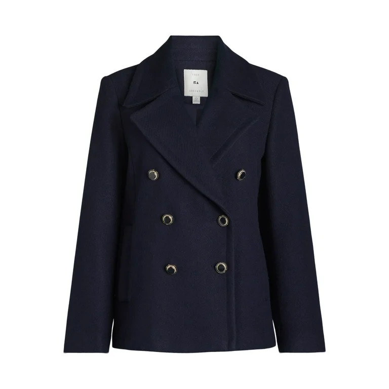 Free Assembly Women’s Double Breasted Peacoat, Midweight, Sizes XS-XXL | Walmart (US)