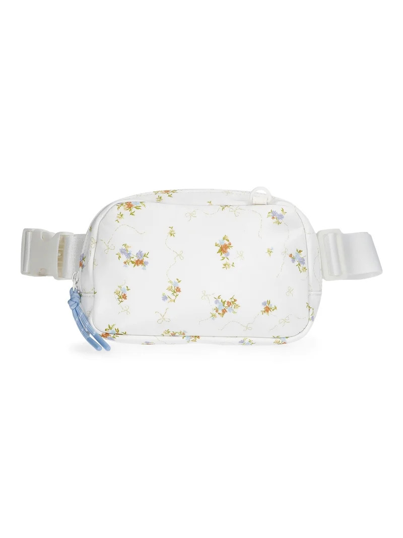No Boundaries Women's Hands Free Fanny Pack, Off-White Lilacs | Walmart (US)