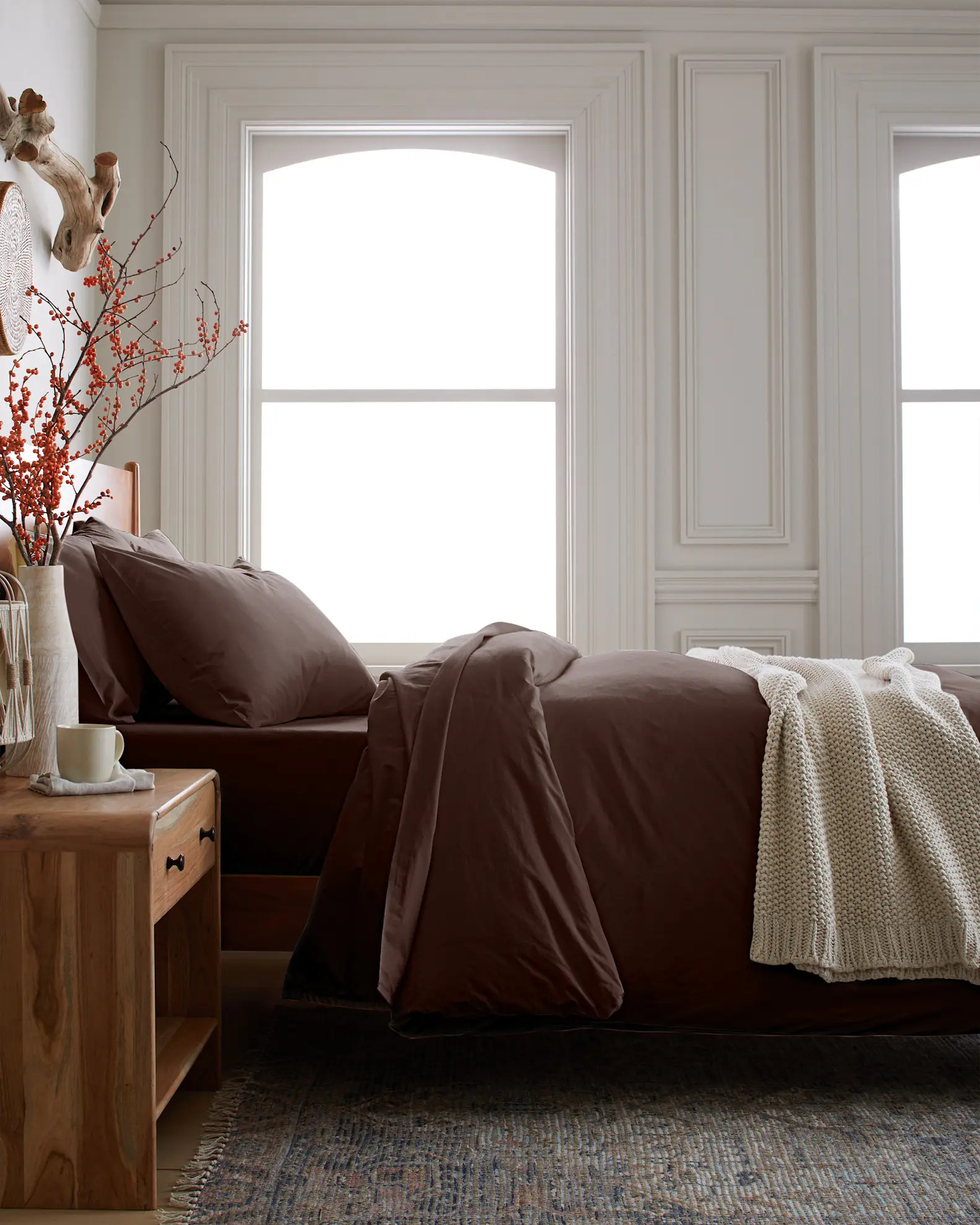 Organic Brushed Cotton Duvet Cover in Espresso | Quince