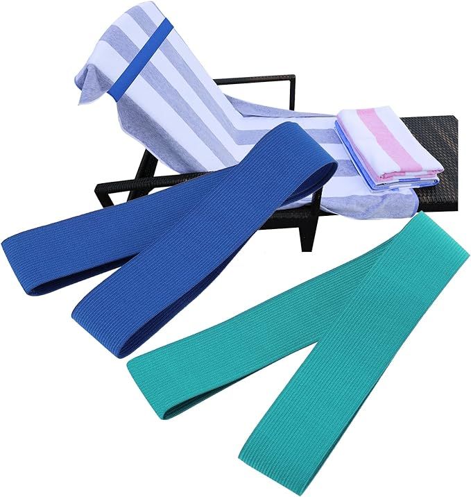 Beach Towel Clips Bands, Durable Windproof Towel Holder Cruise Bands for Towels - Blue & Turquois... | Amazon (US)