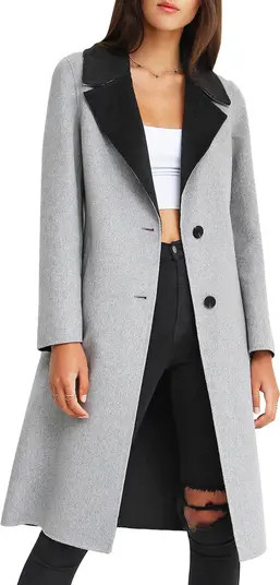 BELLE AND BLOOM Lex Two-Tone Wool Blend Coat | Nordstrom