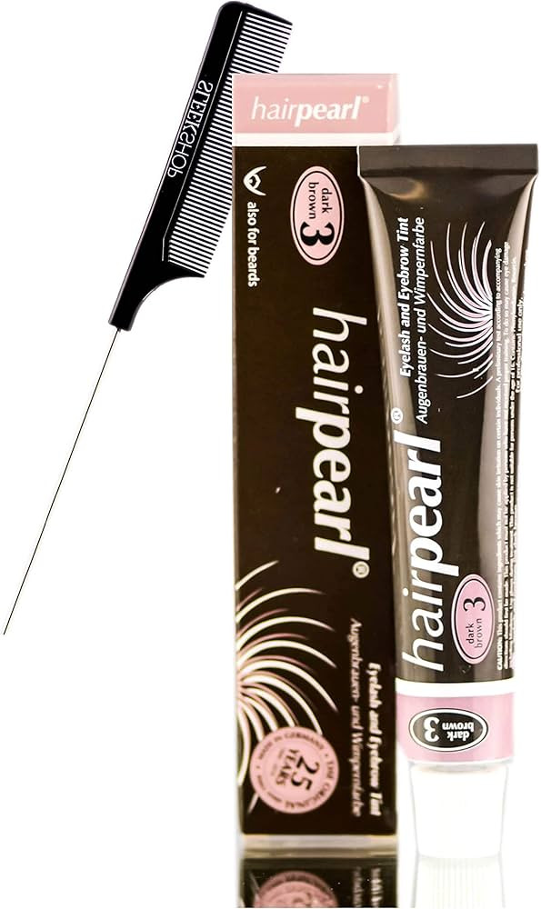 Hairpearl Original Hair Pearl TINT Color Dye for Iashes and broows (w/ Sleek Steel Pin Rat Tail C... | Amazon (US)