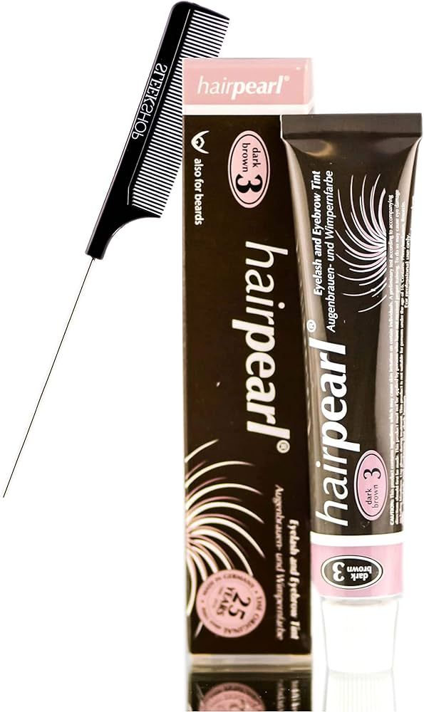 Hairpearl Original Hair Pearl TINT Color Dye for Iashes and broows (w/ Sleek Steel Pin Rat Tail C... | Amazon (US)