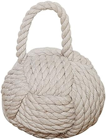 Creative Co-Op Nautical Rope Knot Cotton Door Stop, Ivory | Amazon (US)