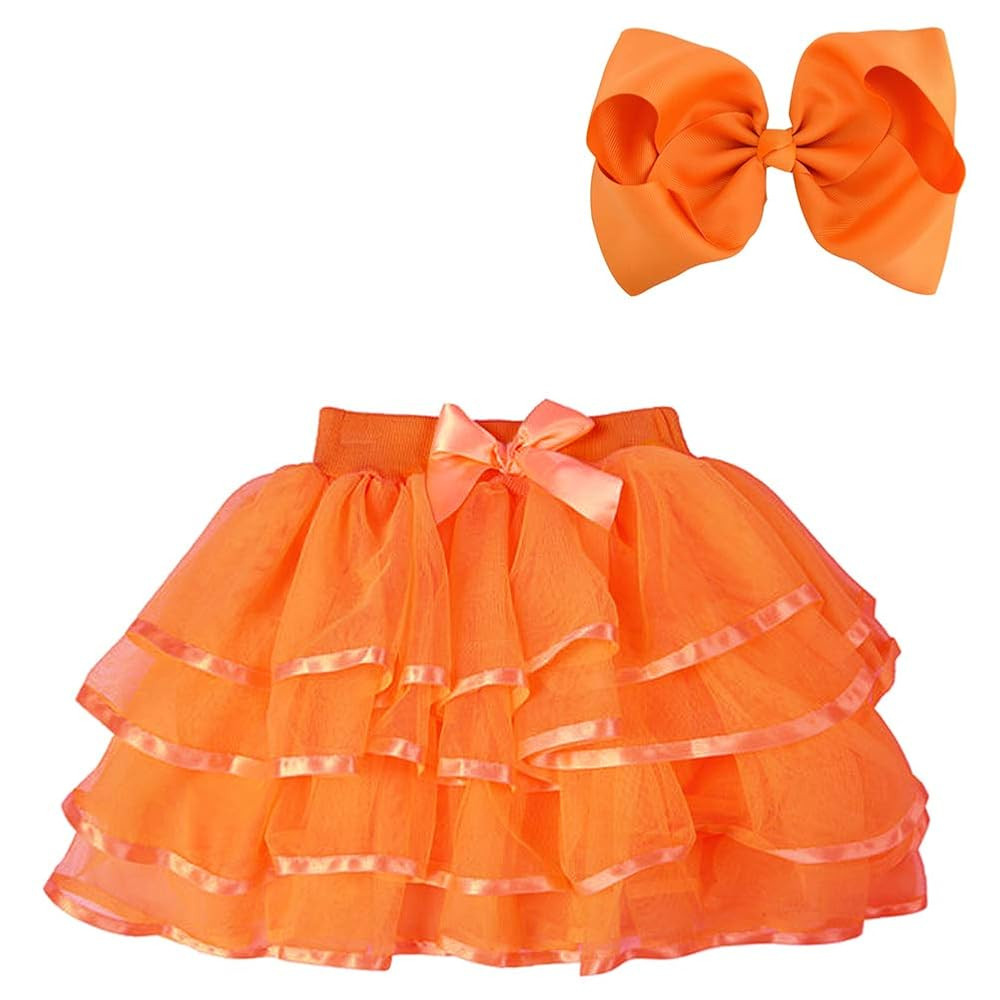 BGFKS 4 Layered Tulle Tutu Skirt for Girls with Hairbow or Birthday Sash,Girl Ballet Tutu Skirt | Amazon (US)