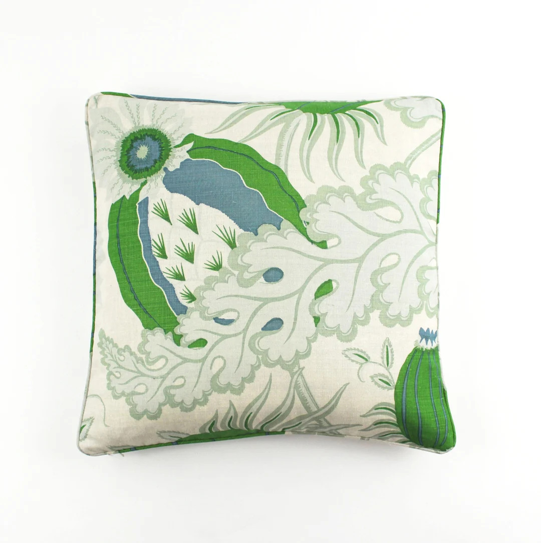 Christopher Farr Carnival Pillows With Self Welting/piping shown in Green-comes in 6 Colors - Ets... | Etsy (US)