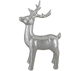 Northlight 14"" Metallic Silver Standing Reindee Decor | QVC