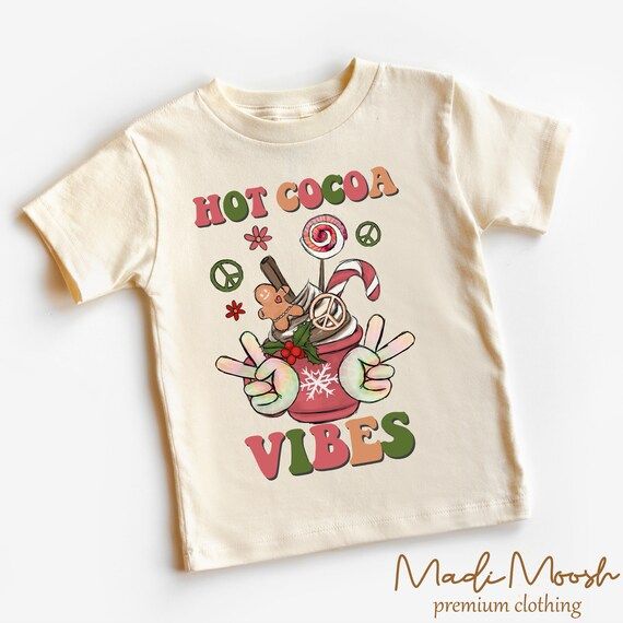 Hot Cocoa Vibes Christmas Toddler Shirt  Cute Retro Vintage - Etsy | Etsy (US)