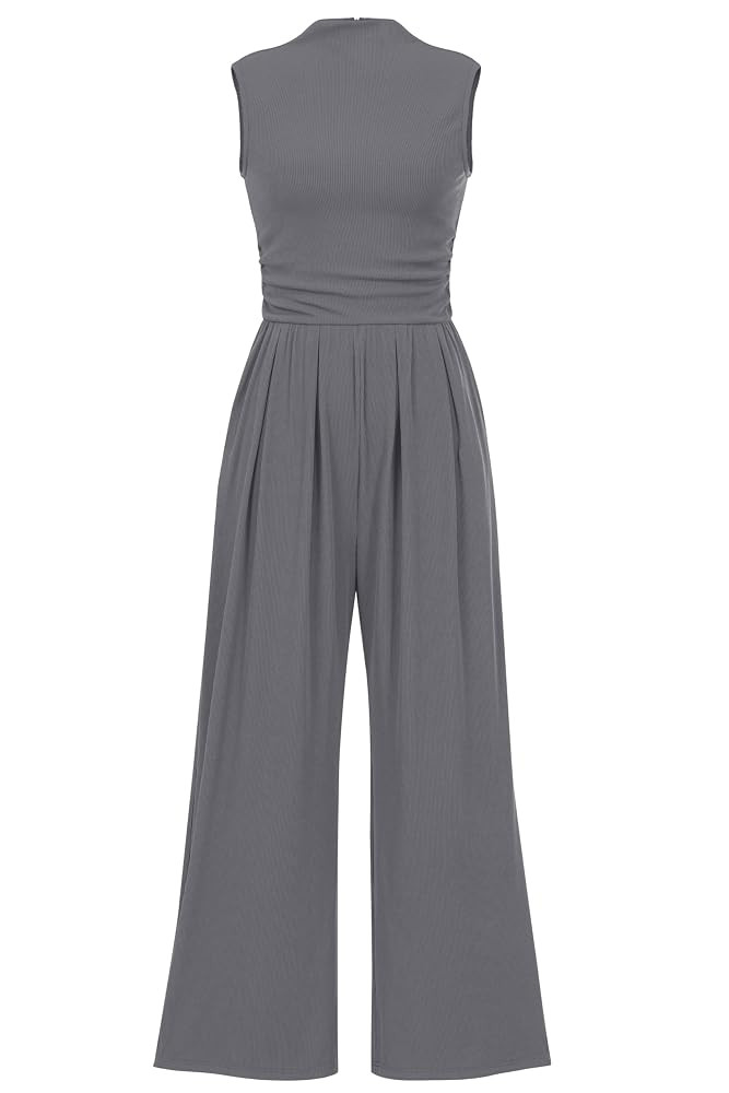 PRETTYGARDEN Womens Summer Jumpsuits Dressy Casual One Piece Outfits Sleeveless Mock Neck Wide Le... | Amazon (US)