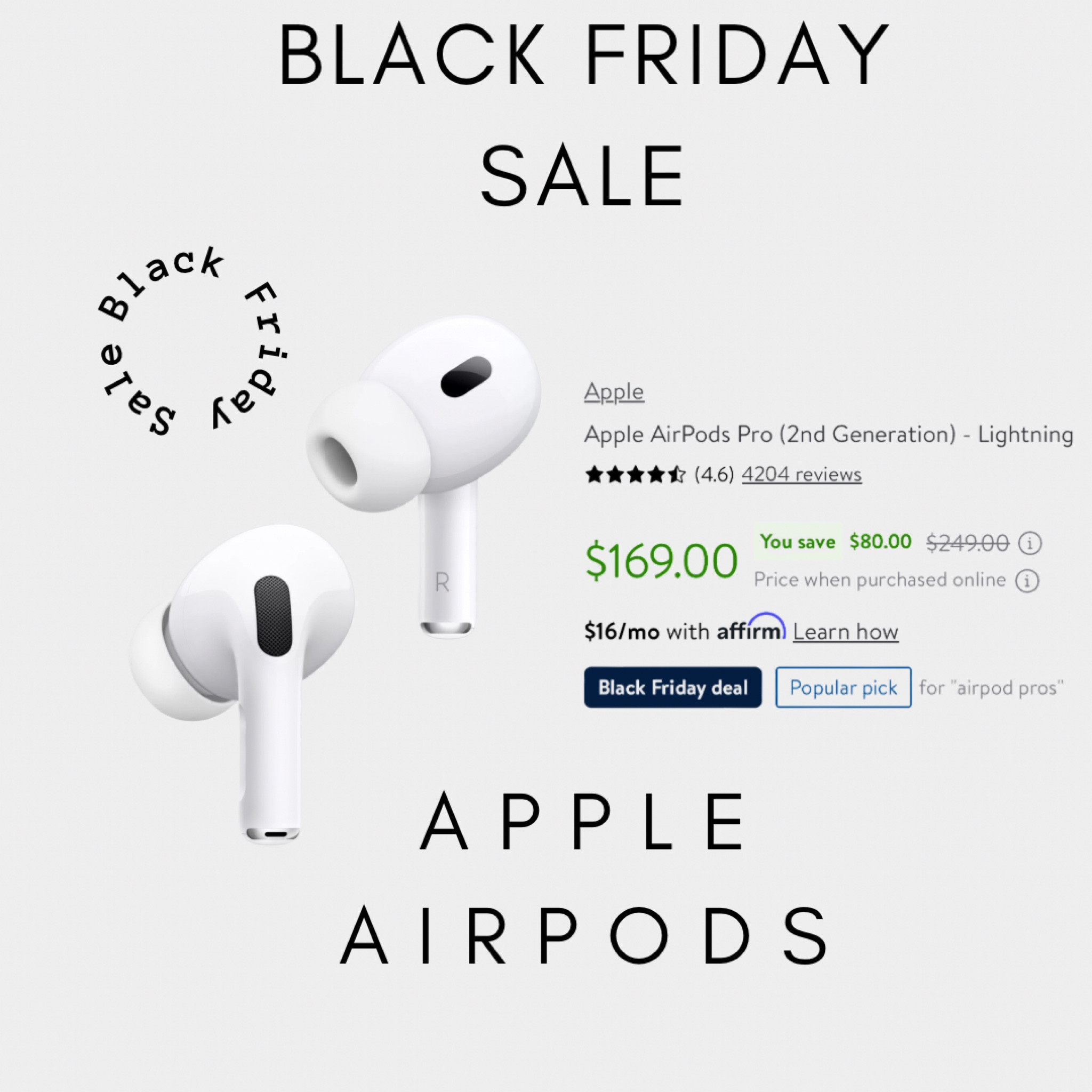 Apple AirPods Black Friday sale

#LTKGiftGuide #LTKsalealert #LTKCyberWeek