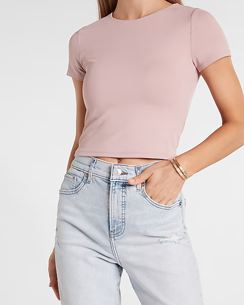 Body Contour Cropped Crew Tee | Express
