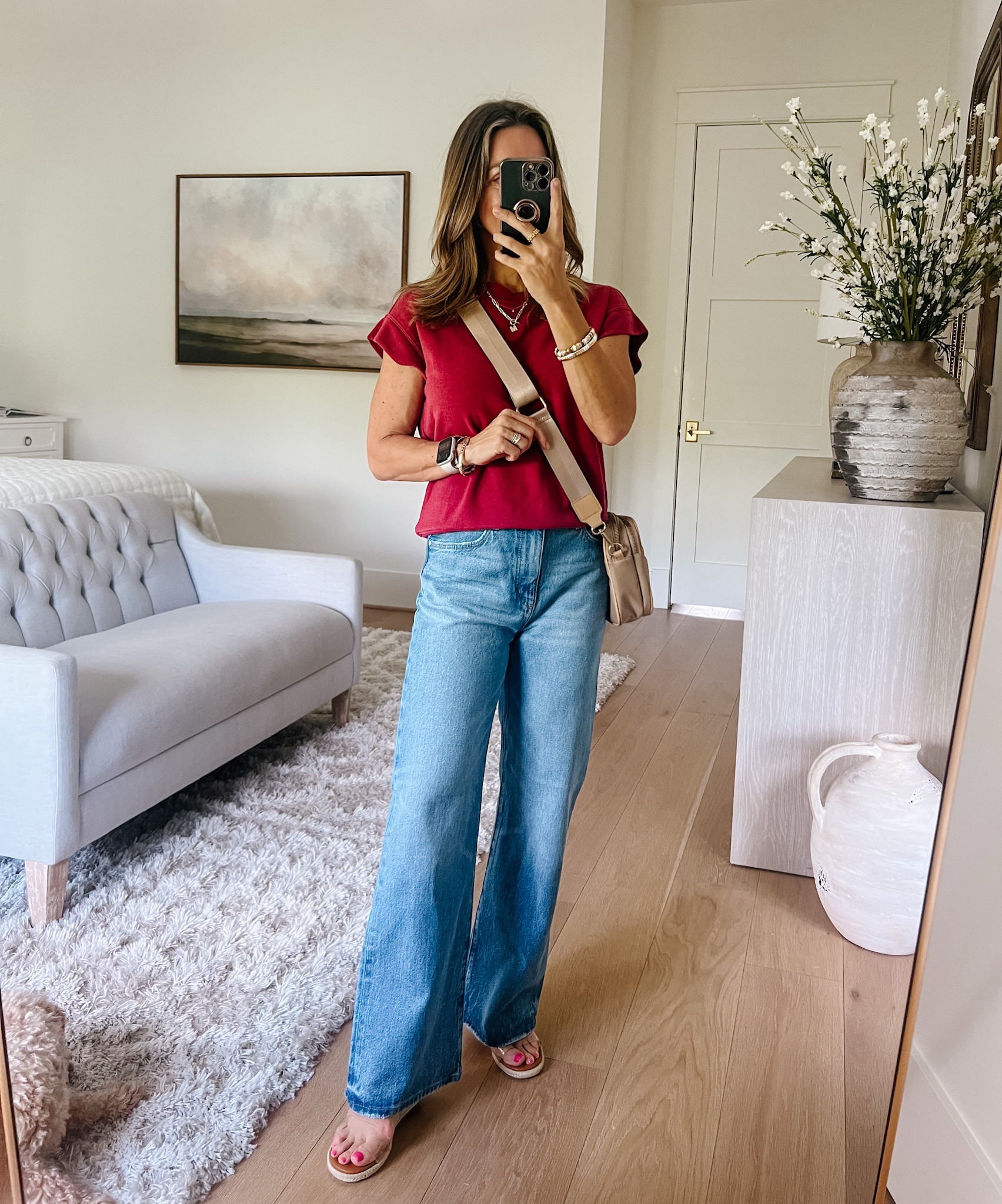 Love this cap sleeve sweater top in this pretty deep red 🤭

Top Fit: I’m wearing an XS

Jeans Fit: I’m wearing a 25P

#LTKOver40 #LTKStyleTip #LTKPetite
