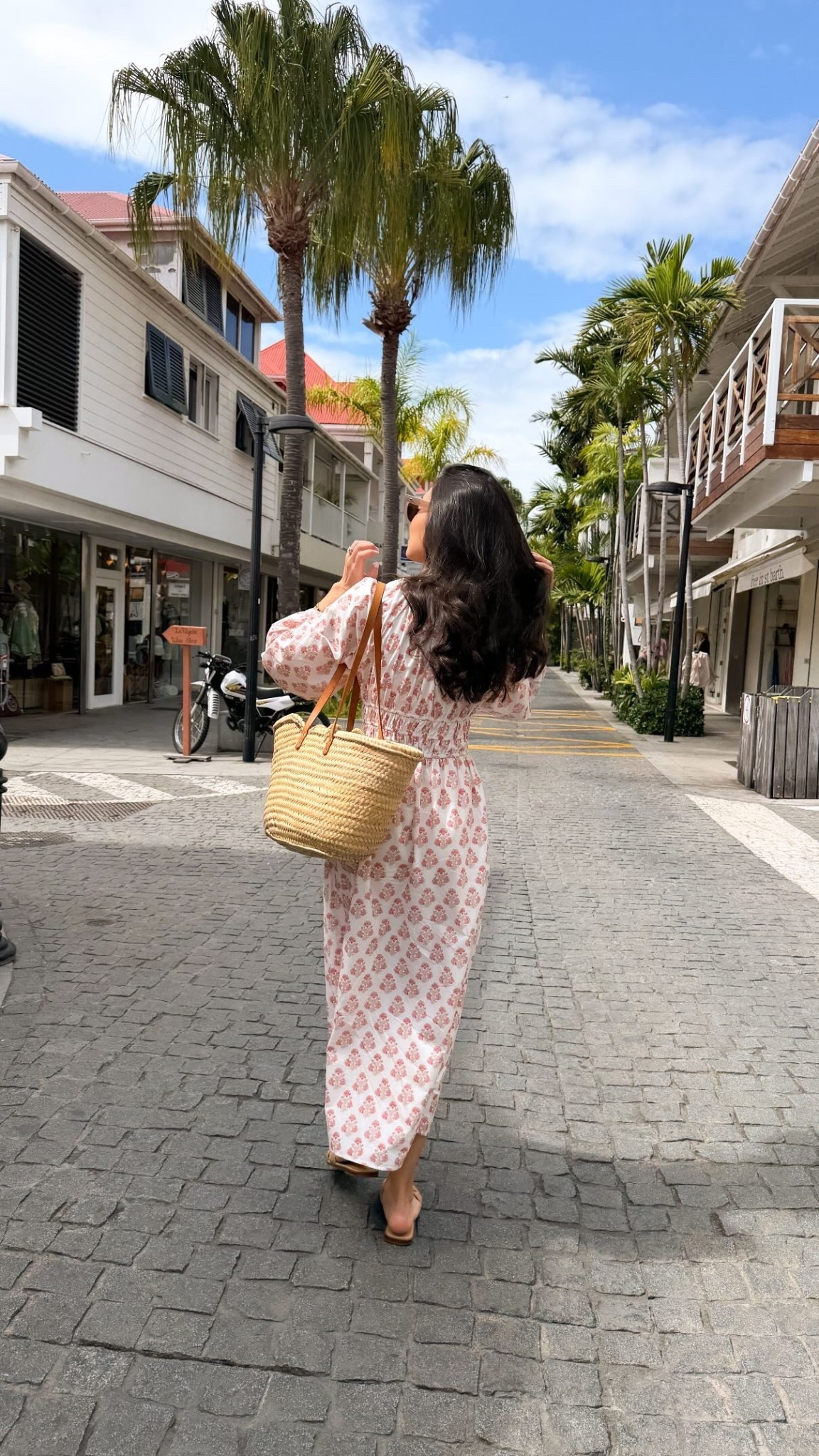 Pink cotton sundress for spring, pink floral dress, midi dress, long sleeve spring dress, St. Barths outfit, vacation outfit, spring break. 

#LTKTravel #LTKootd #LTKdayinmylife