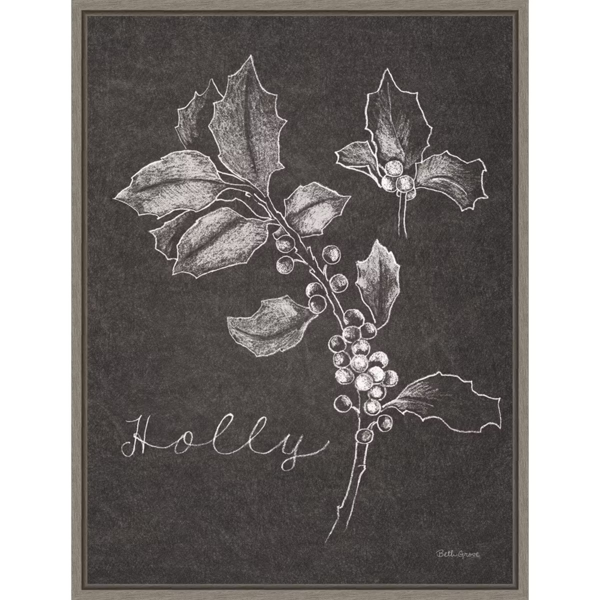 Amanti Art Black and White Chalkboard Christmas II by Beth Grove Canvas Wall Art Print Framed 23 ... | Target